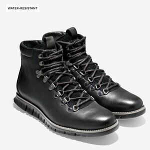 NIB Cole Haan Zerogrand Men's Causal Waterproof Black Leather Hiker Boot #C35594